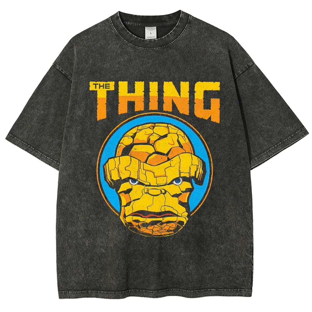 Retro The Thing Character Vintage Washed T-Shirt