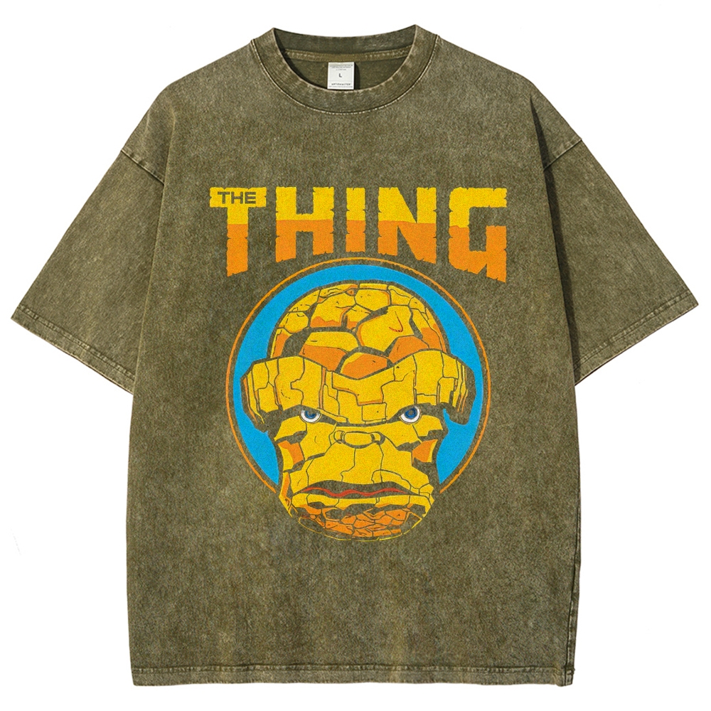 Retro The Thing Character Vintage Washed T-Shirt
