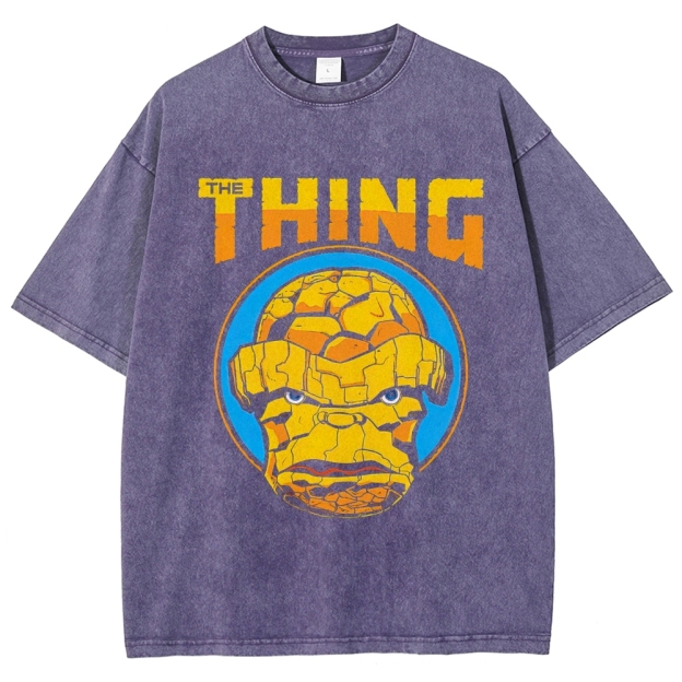 Retro The Thing Character Vintage Washed T-Shirt