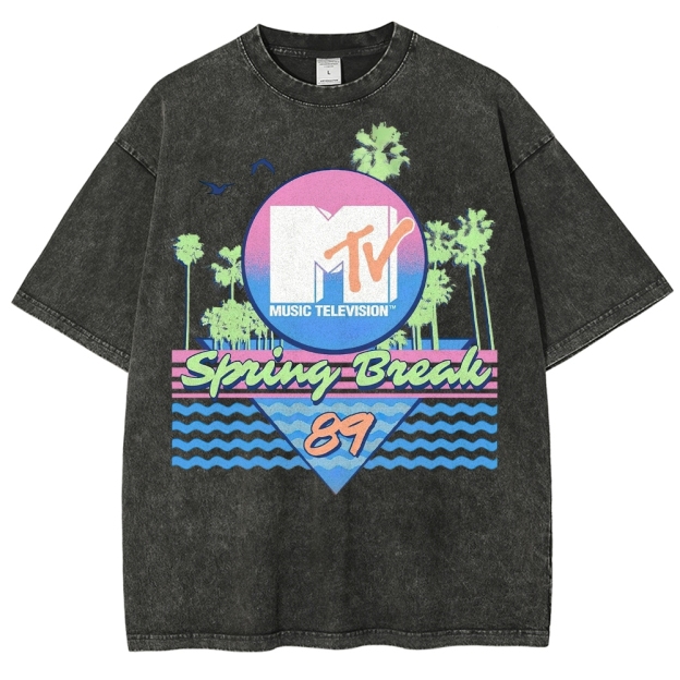 MTV Spring Break '89 Retro Vintage Washed T-Shirt