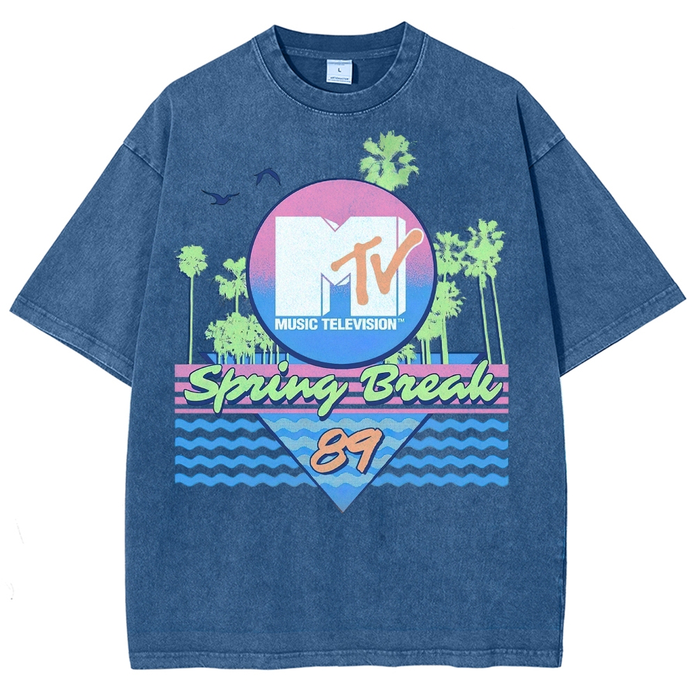 MTV Spring Break '89 Retro Vintage Washed T-Shirt