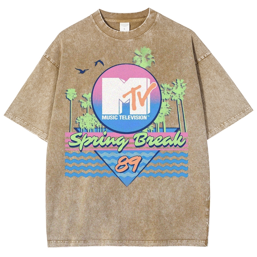 MTV Spring Break '89 Retro Vintage Washed T-Shirt