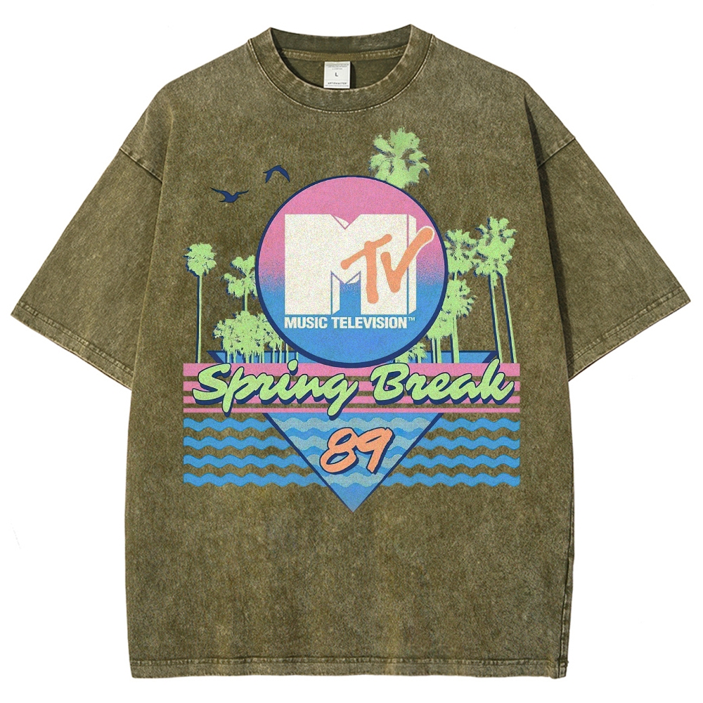 MTV Spring Break '89 Retro Vintage Washed T-Shirt