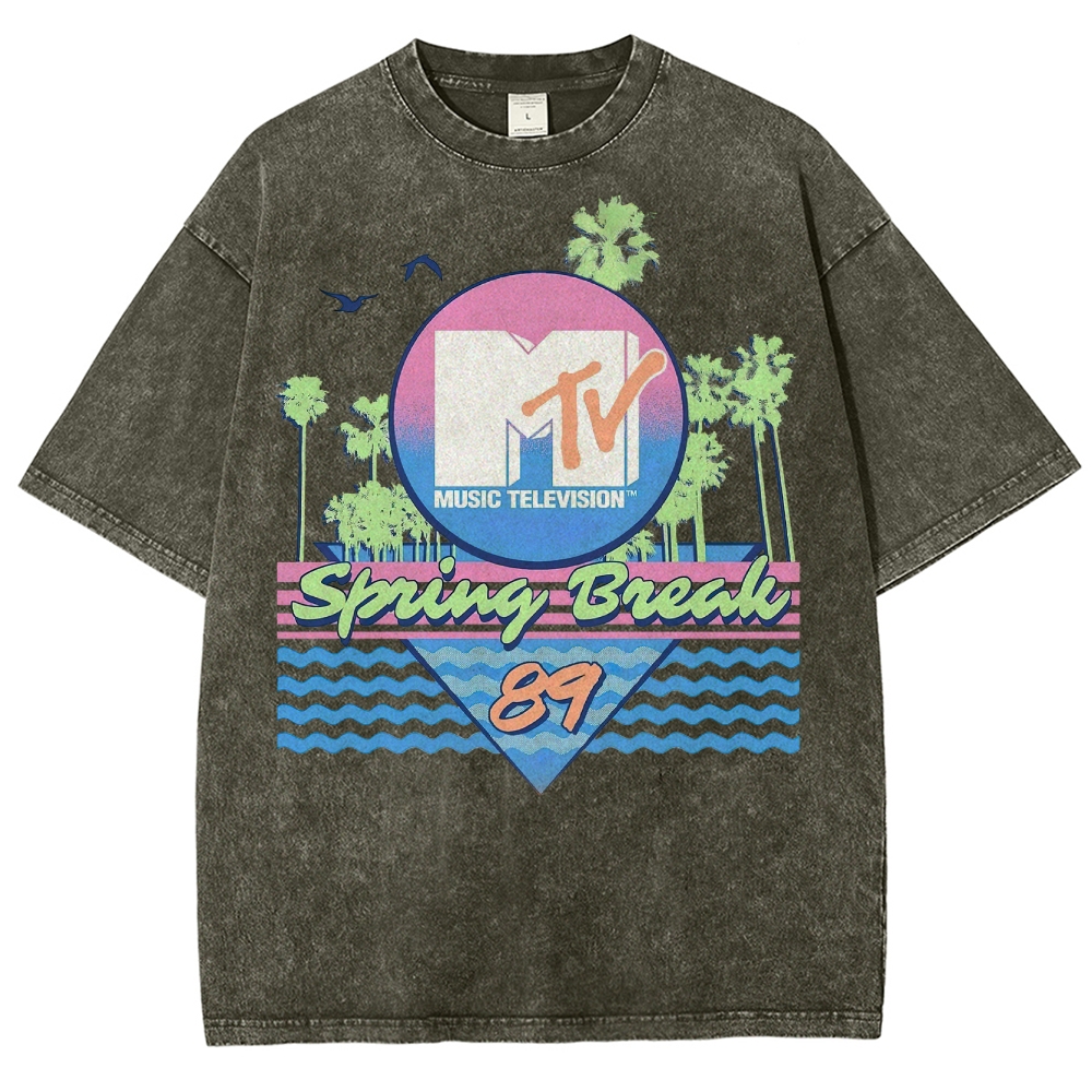 MTV Spring Break '89 Retro Vintage Washed T-Shirt