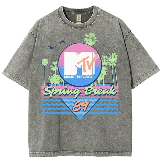 MTV Spring Break '89 Retro Vintage Washed T-Shirt