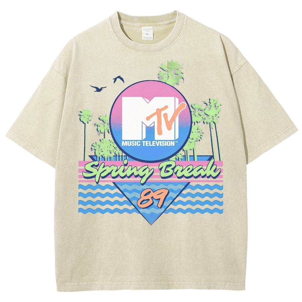 MTV Spring Break '89 Retro Vintage Washed T-Shirt