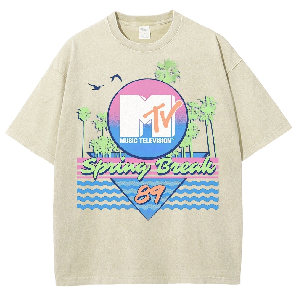 MTV Spring Break '89 Retro Vintage Washed T-Shirt