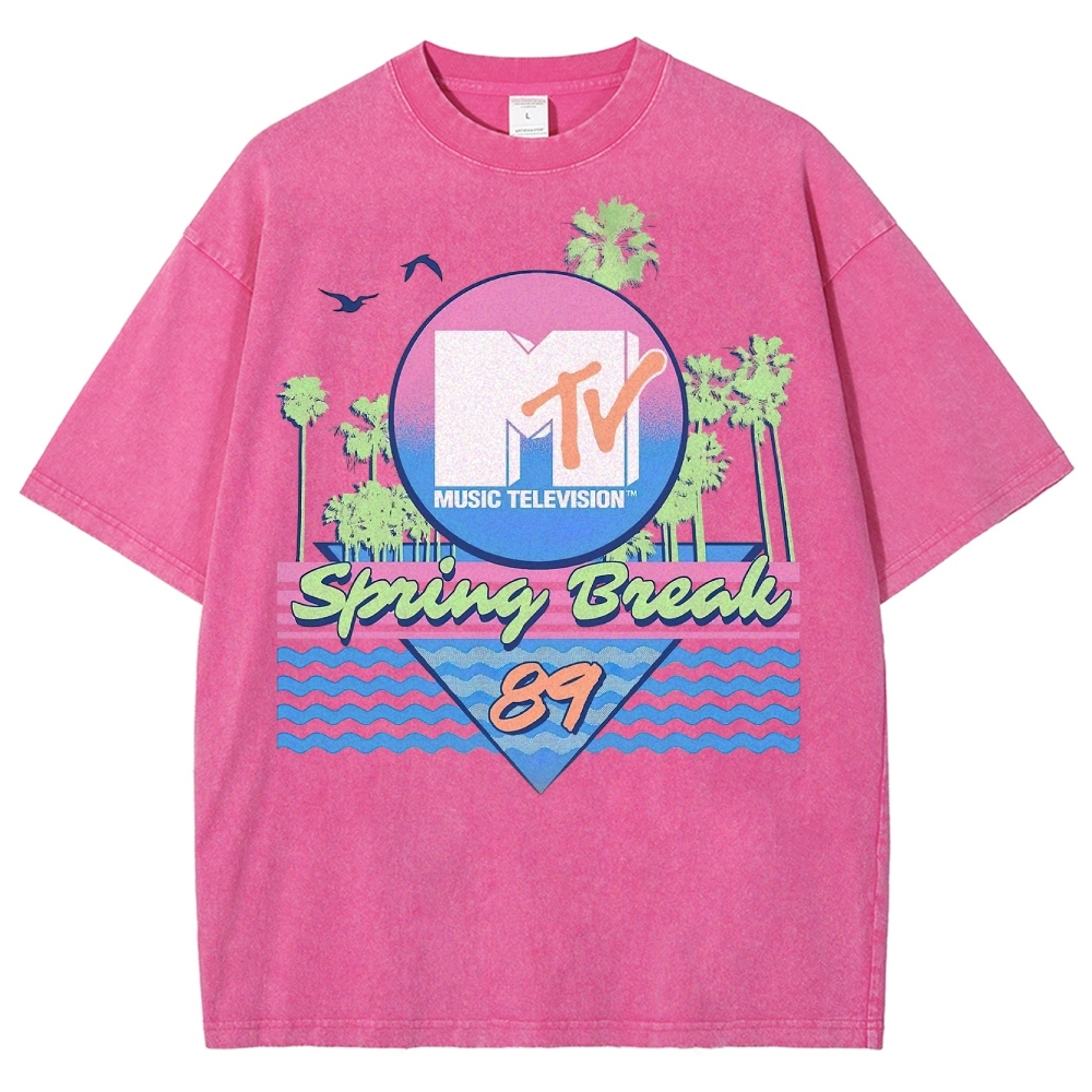 MTV Spring Break '89 Retro Vintage Washed T-Shirt