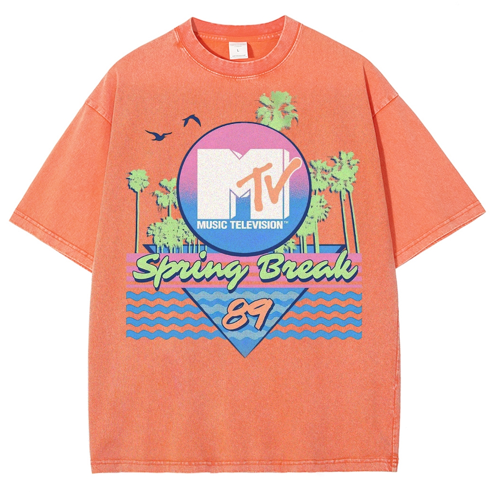 MTV Spring Break '89 Retro Vintage Washed T-Shirt