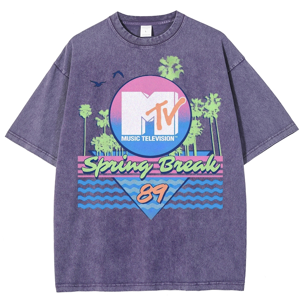 MTV Spring Break '89 Retro Vintage Washed T-Shirt