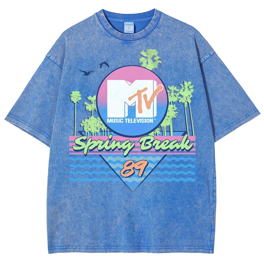 MTV Spring Break '89 Retro Vintage Washed T-Shirt
