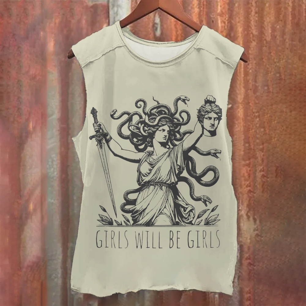 Comfort Color Girls Will Be Girls Printed Tank Top