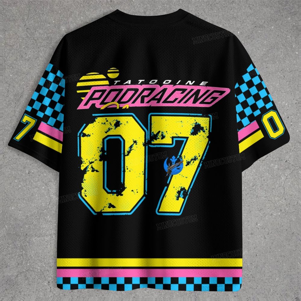 Retro "Tatooine Podracing Champion" Sci-Fi Racing Graphic Jersey Shirts 