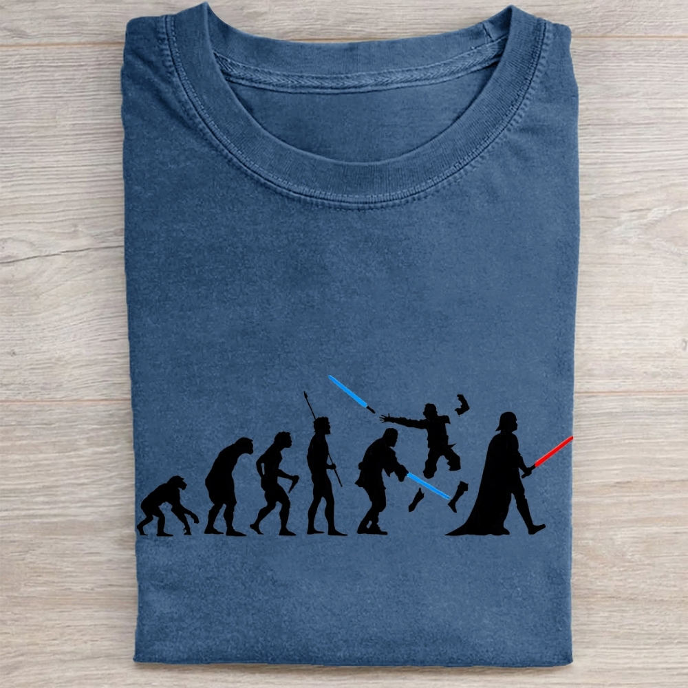 Evolution of Jedi vs Sith ParodyVintage Washed Tee