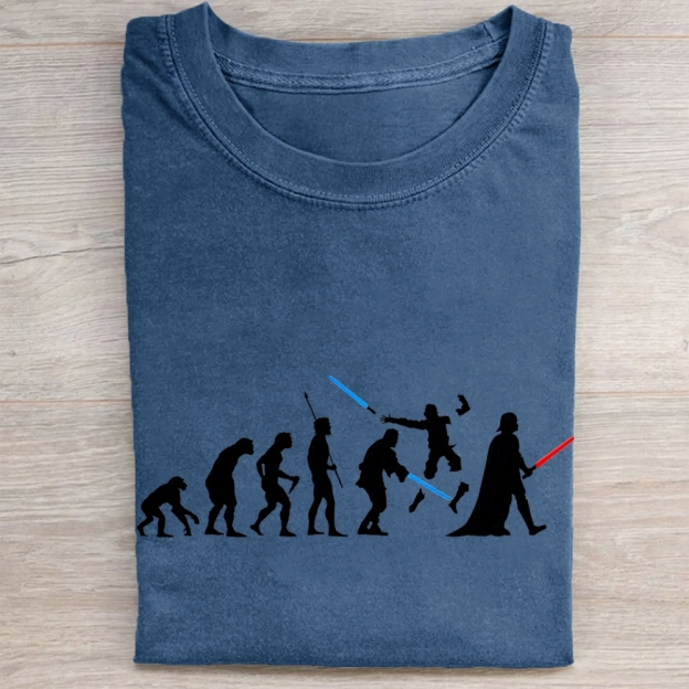 Evolution of Jedi vs Sith ParodyVintage Washed Tee