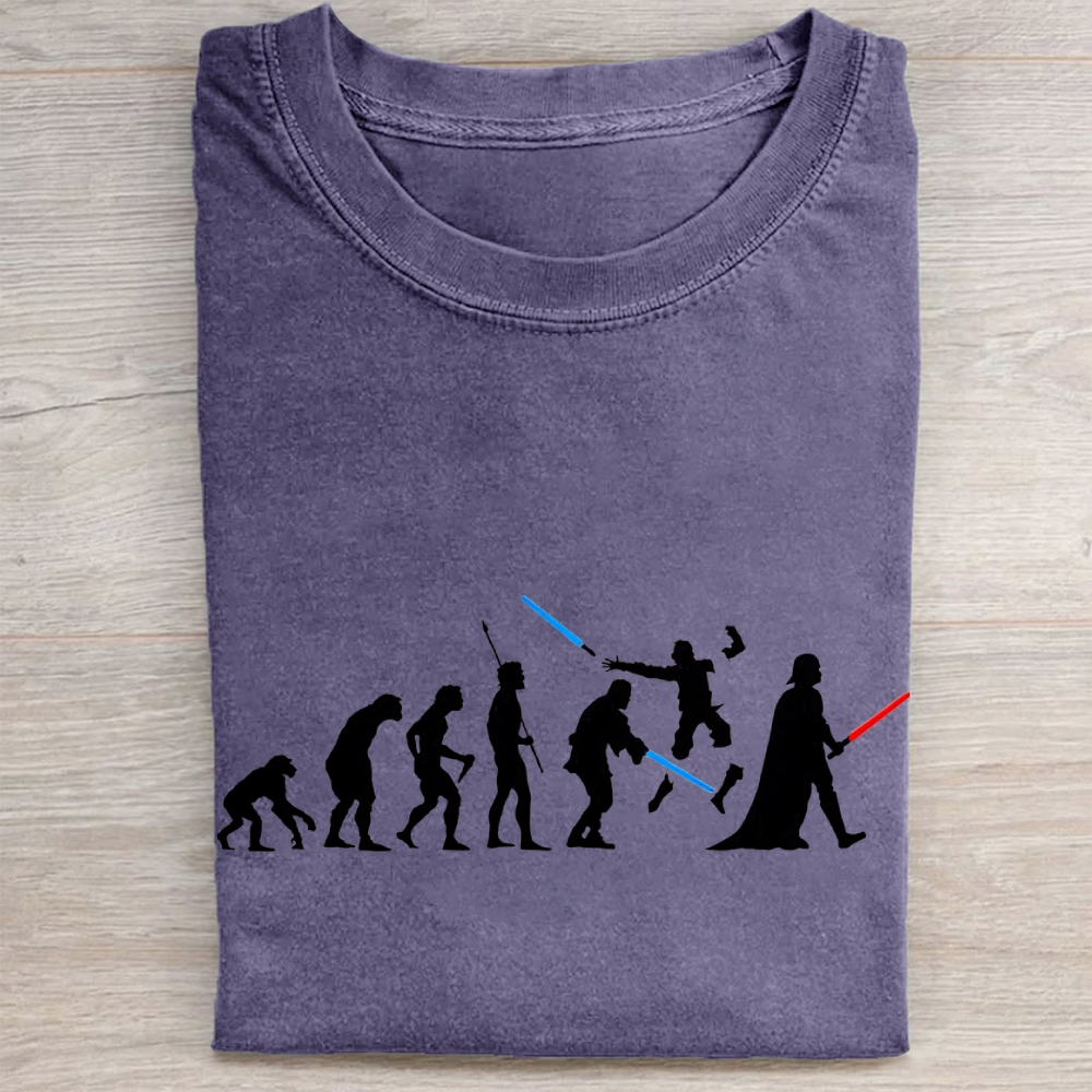 Evolution of Jedi vs Sith ParodyVintage Washed Tee