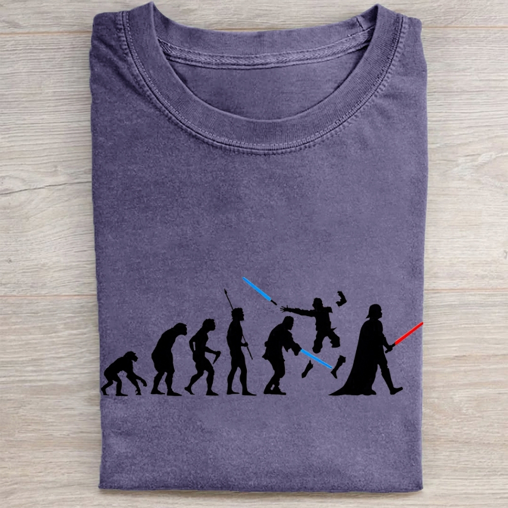 Evolution of Jedi vs Sith ParodyVintage Washed Tee