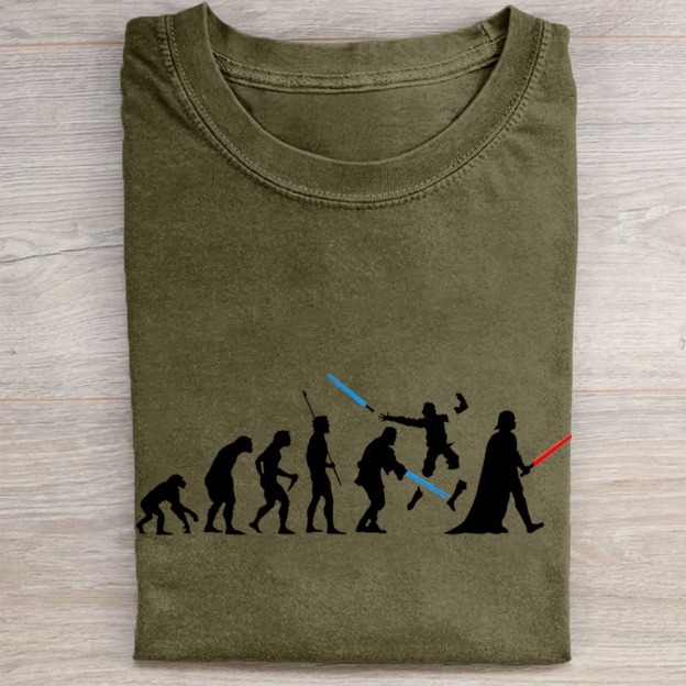 Evolution of Jedi vs Sith ParodyVintage Washed Tee