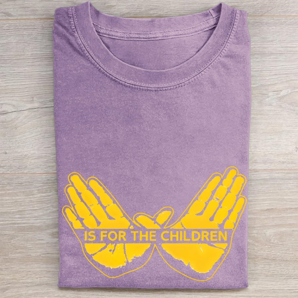 "Is For The Children" Handprint Vintage Washed Tee