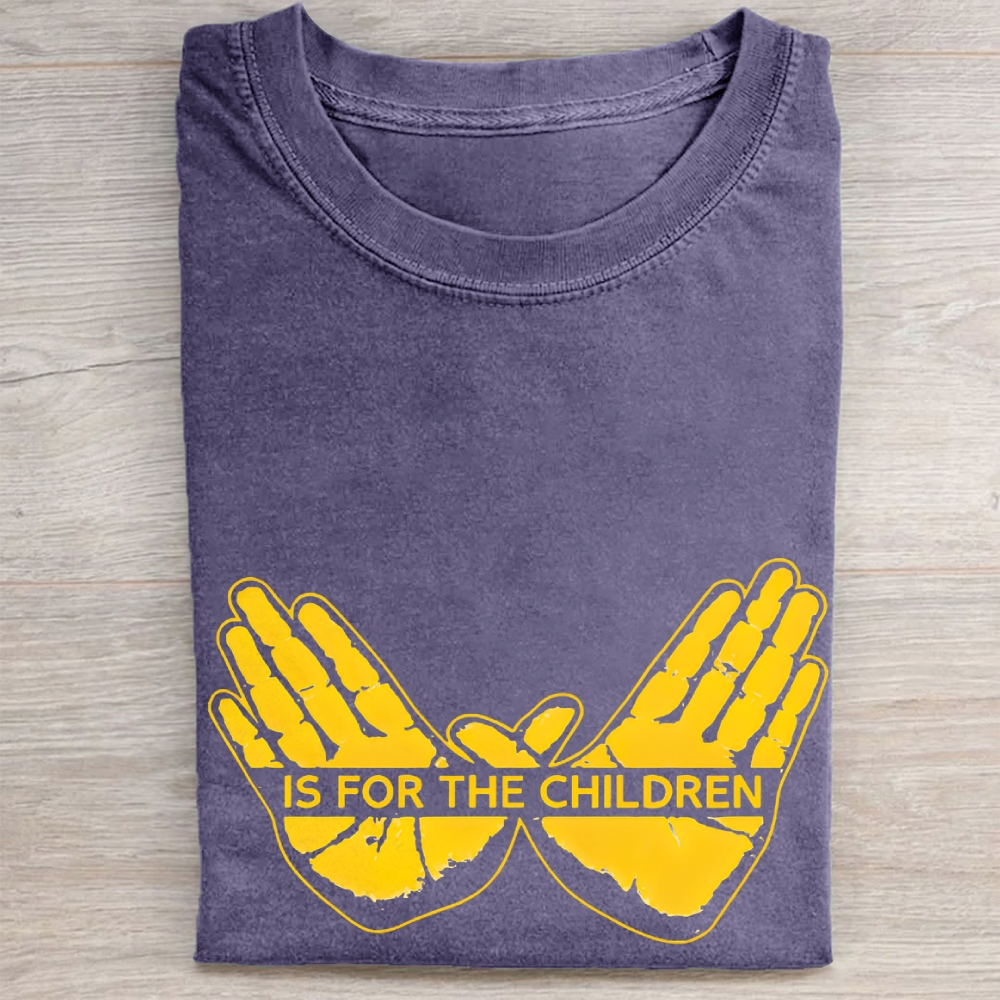 "Is For The Children" Handprint Vintage Washed Tee