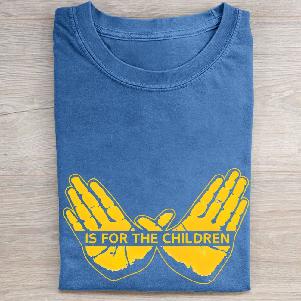 "Is For The Children" Handprint Vintage Washed Tee