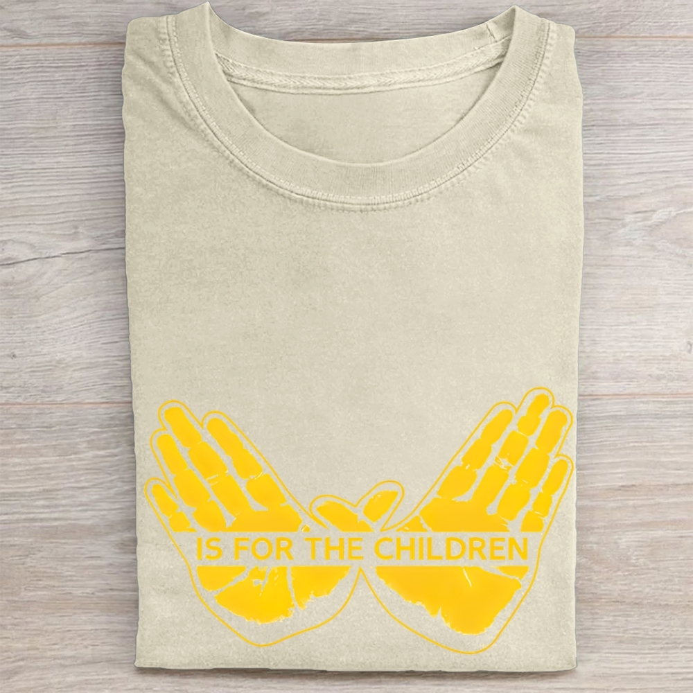 "Is For The Children" Handprint Vintage Washed Tee