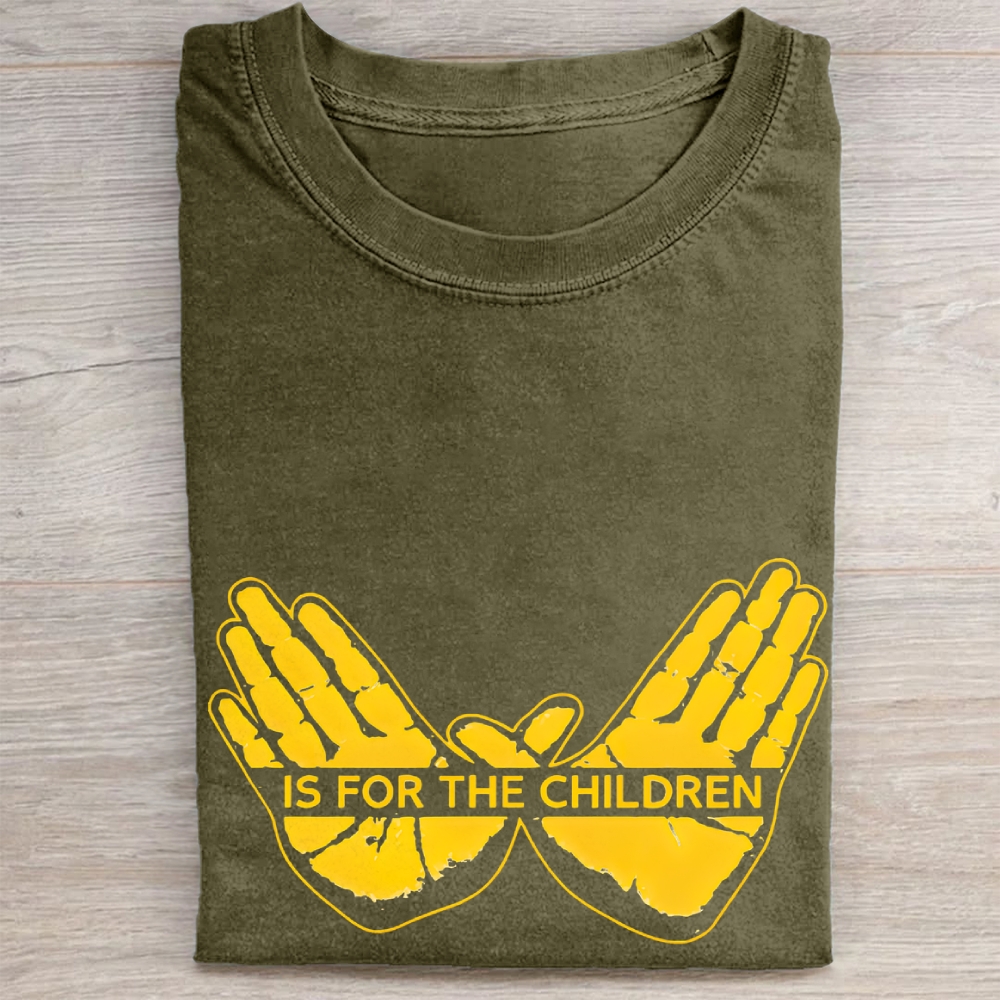 "Is For The Children" Handprint Vintage Washed Tee