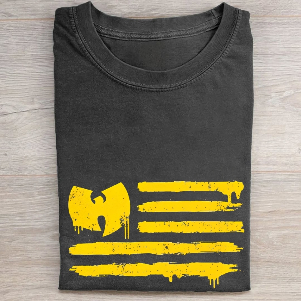 Wu-Tang Clan Flag Style Vintage Washed Tee