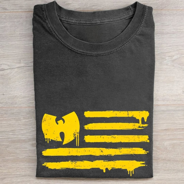 Wu-Tang Clan Flag Style Vintage Washed Tee
