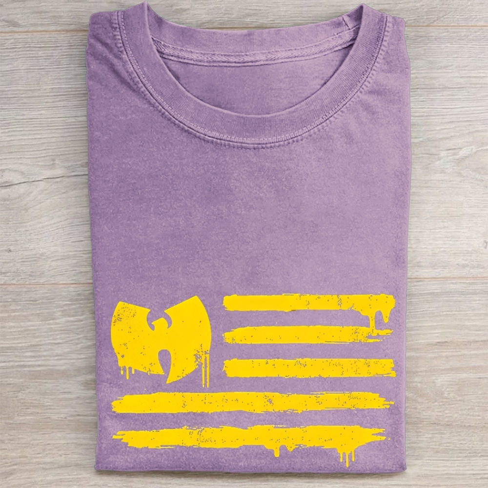 Wu-Tang Clan Flag Style Vintage Washed Tee