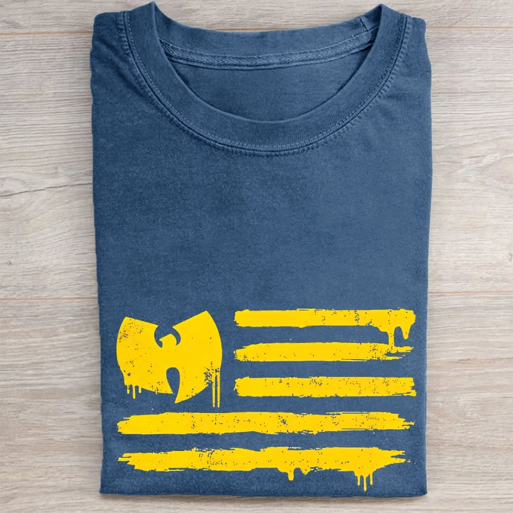 Wu-Tang Clan Flag Style Vintage Washed Tee