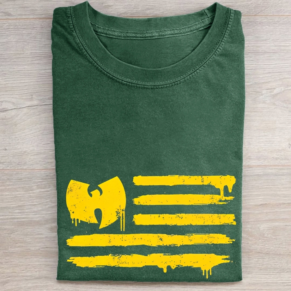 Wu-Tang Clan Flag Style Vintage Washed Tee