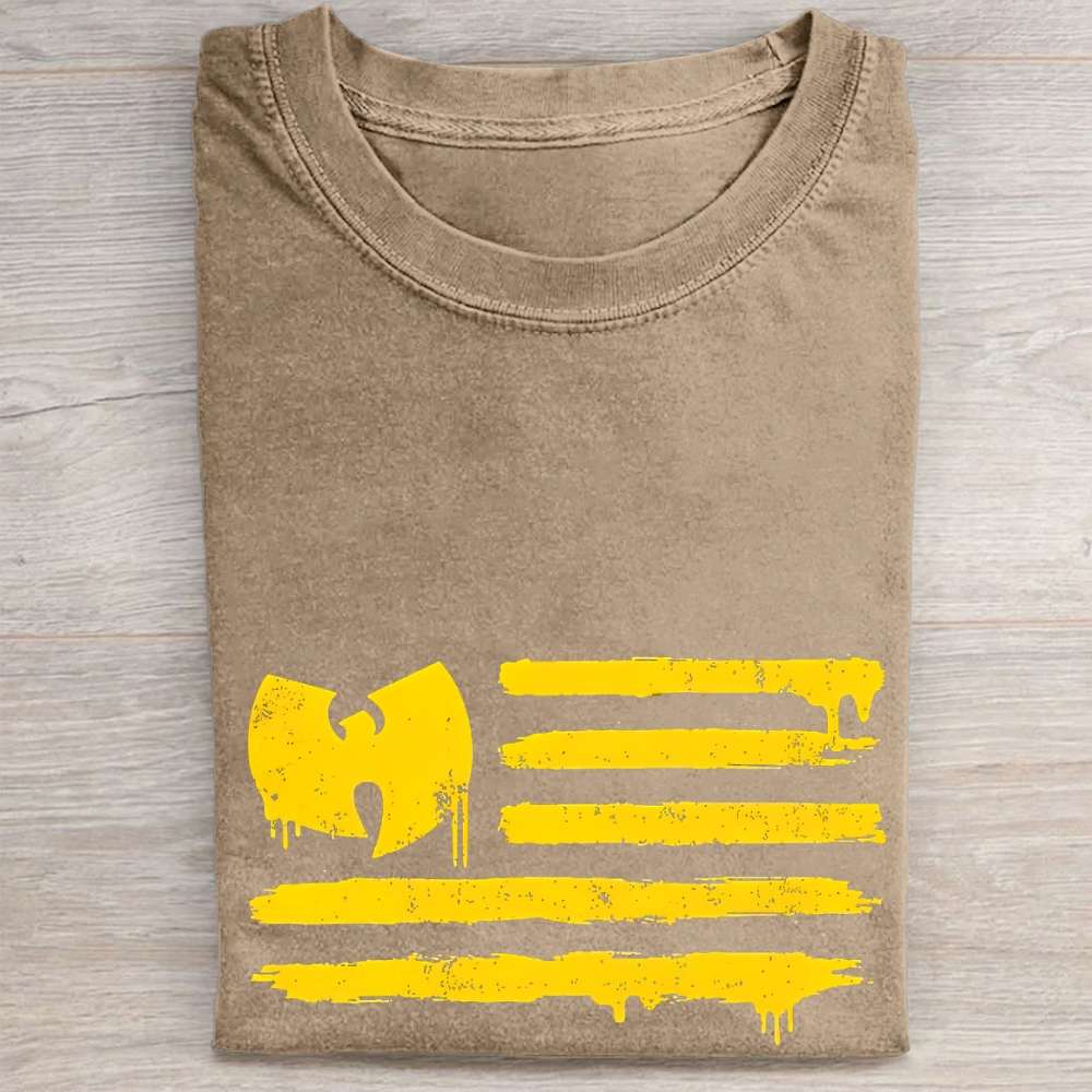 Wu-Tang Clan Flag Style Vintage Washed Tee