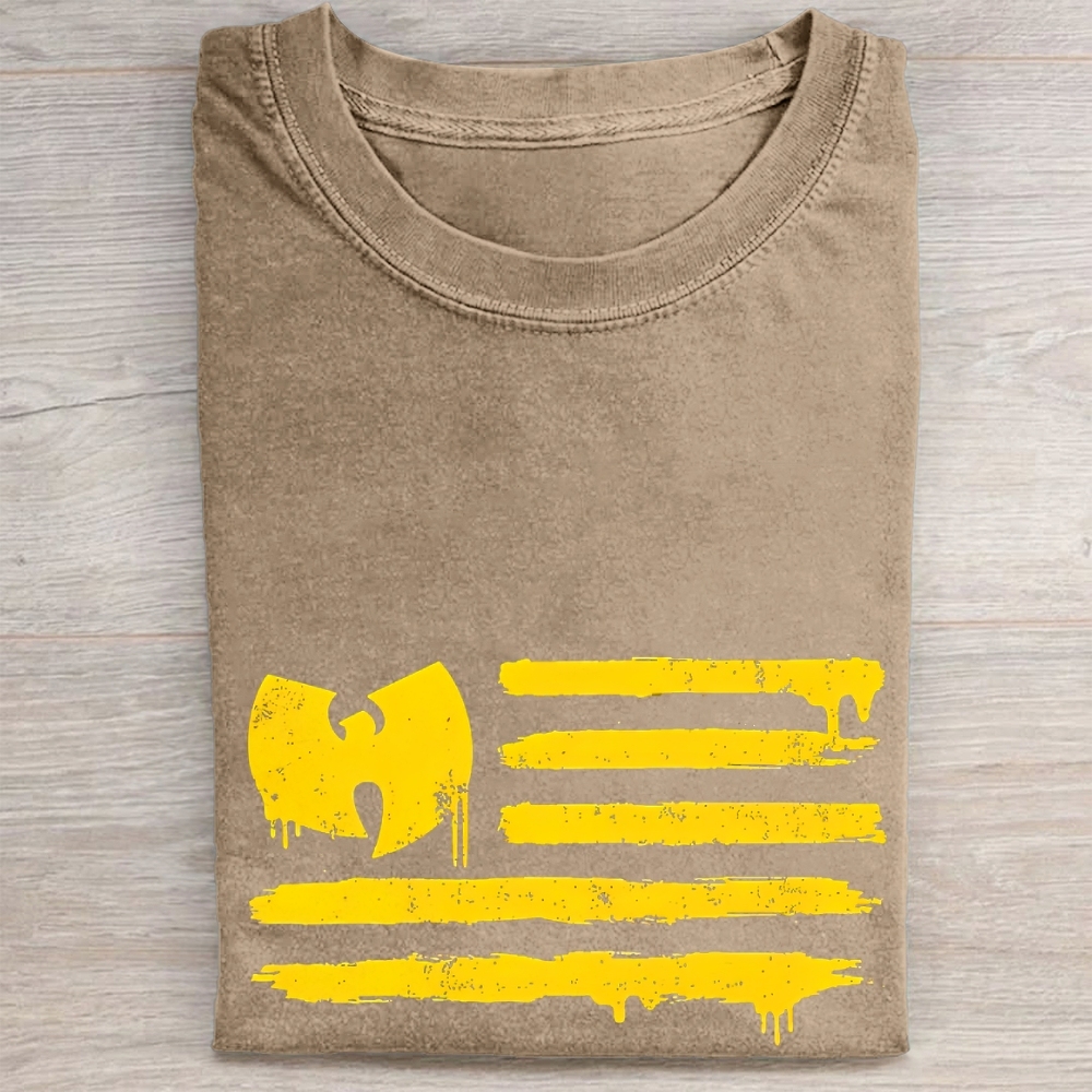Wu-Tang Clan Flag Style Vintage Washed Tee