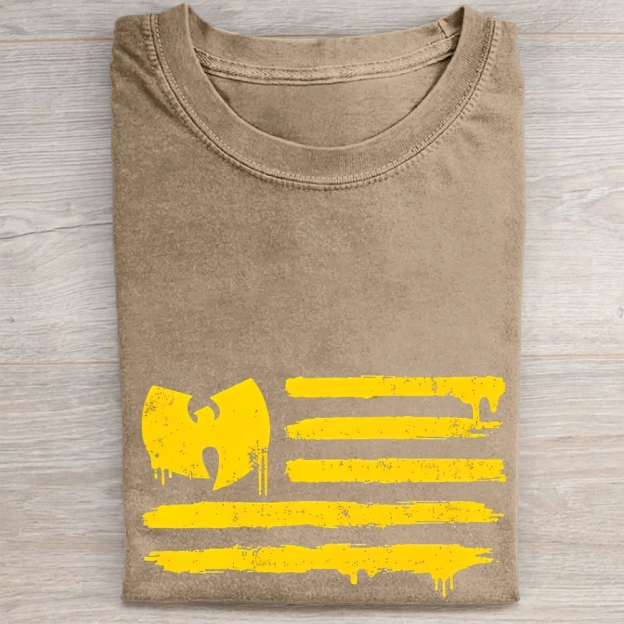 Wu-Tang Clan Flag Style Vintage Washed Tee