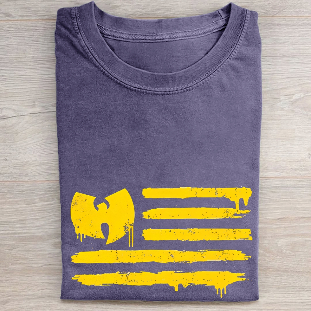 Wu-Tang Clan Flag Style Vintage Washed Tee