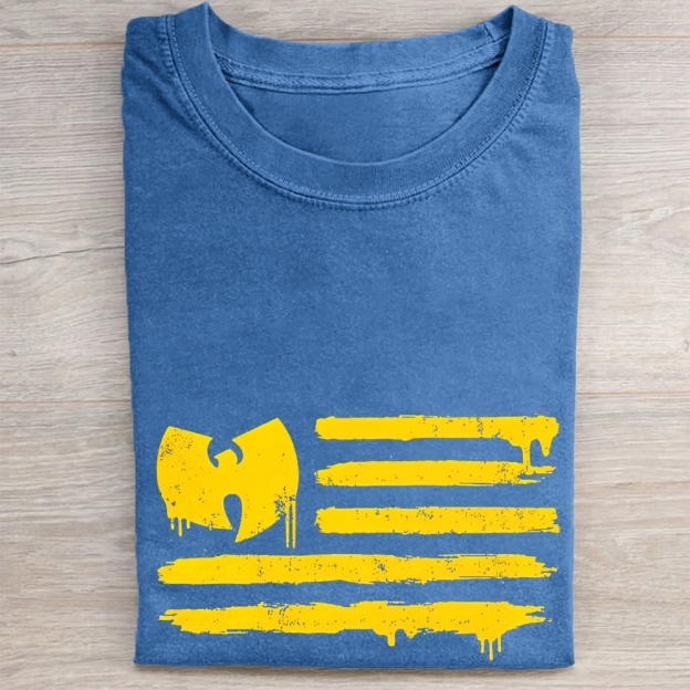 Wu-Tang Clan Flag Style Vintage Washed Tee