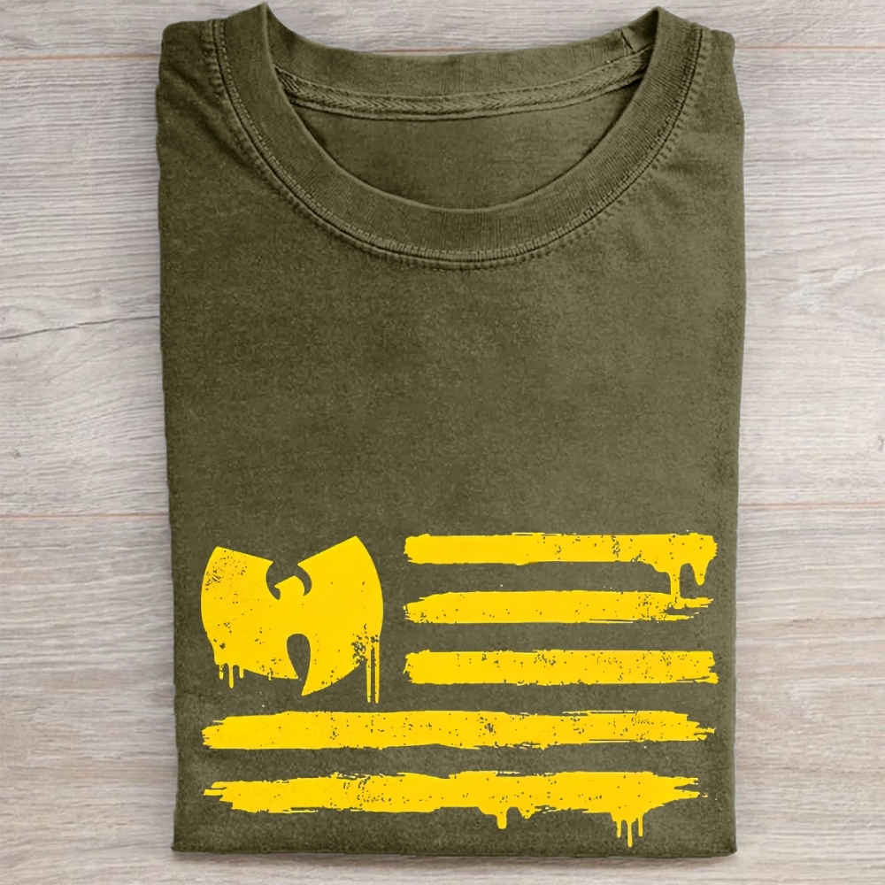 Wu-Tang Clan Flag Style Vintage Washed Tee