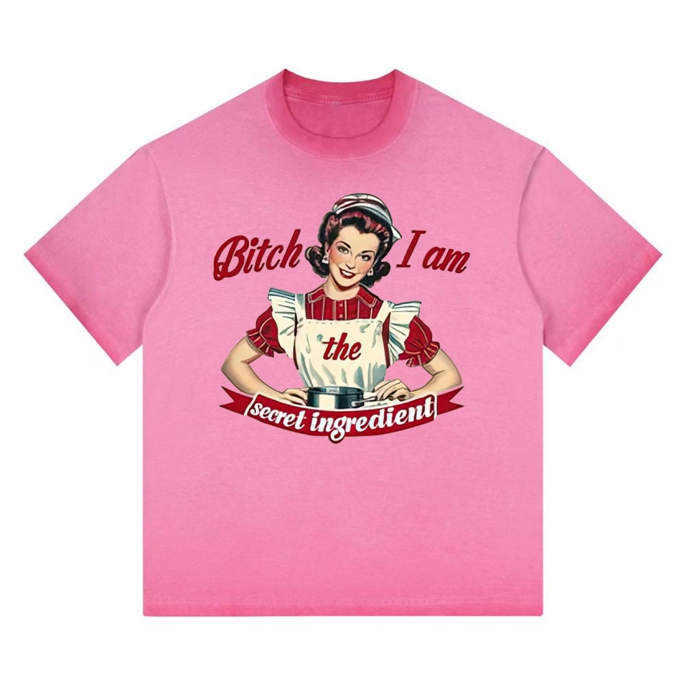 "I Am The Secret Ingredient" Retro Housewife Gradient Washed T-shirt