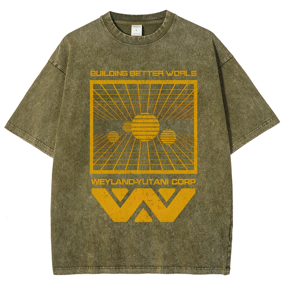 Weyland-Yutani Corp Retro Sci-Fi Washed T-Shirt
