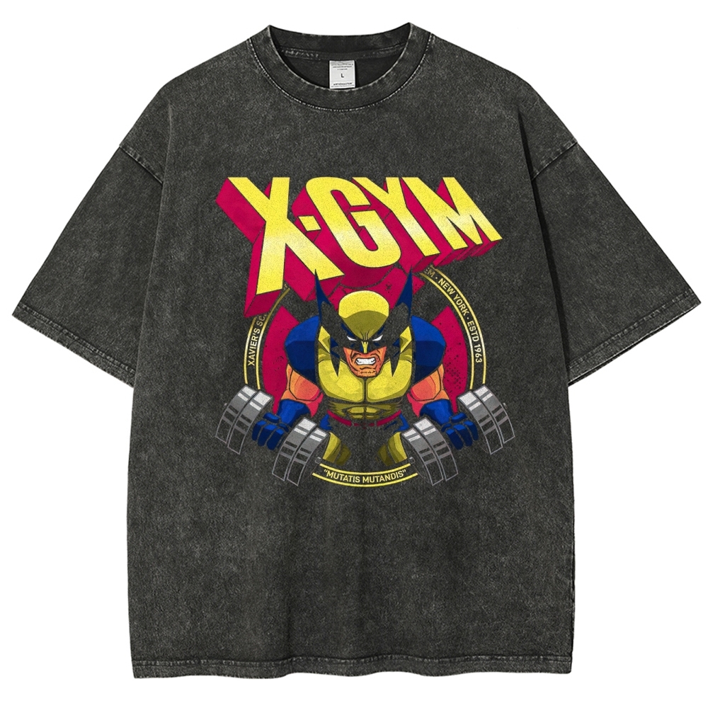 "X-GYM" Wolverine Powerlifting Washed T-Shirt