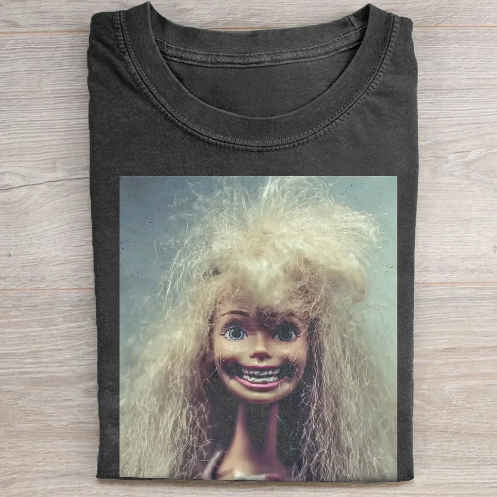 Creepy Crazy Doll Vintage Washed Tee