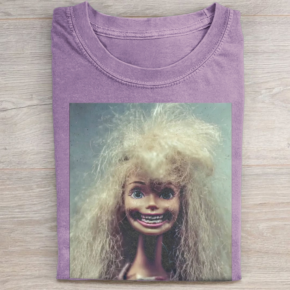 Creepy Crazy Doll Vintage Washed Tee