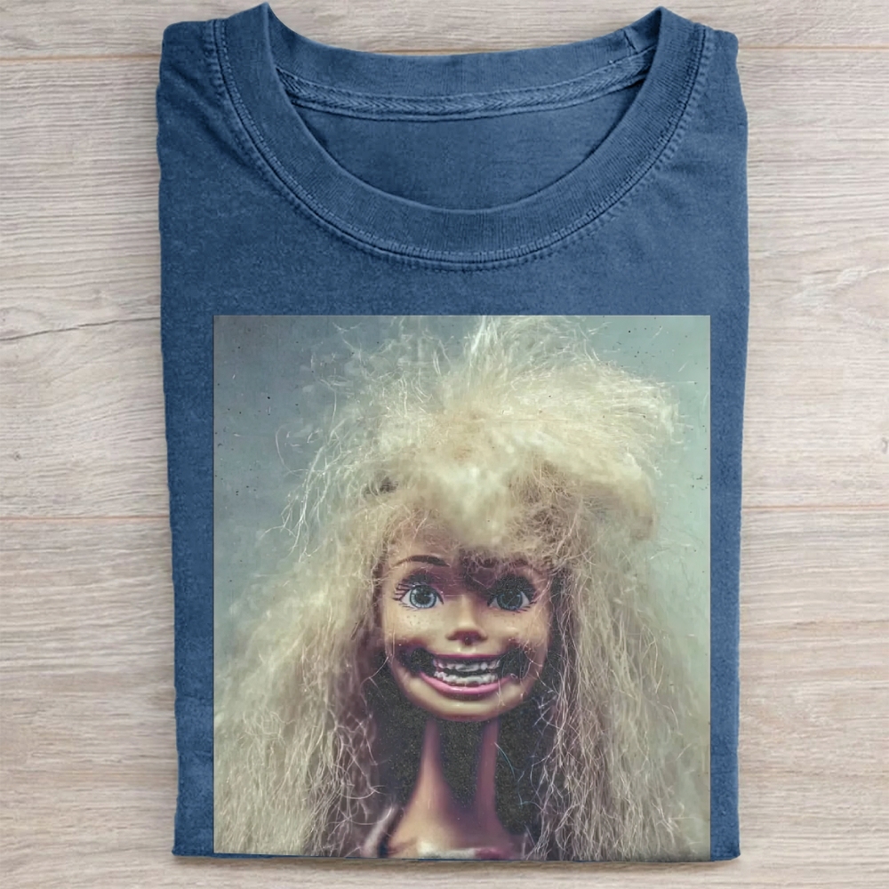 Creepy Crazy Doll Vintage Washed Tee