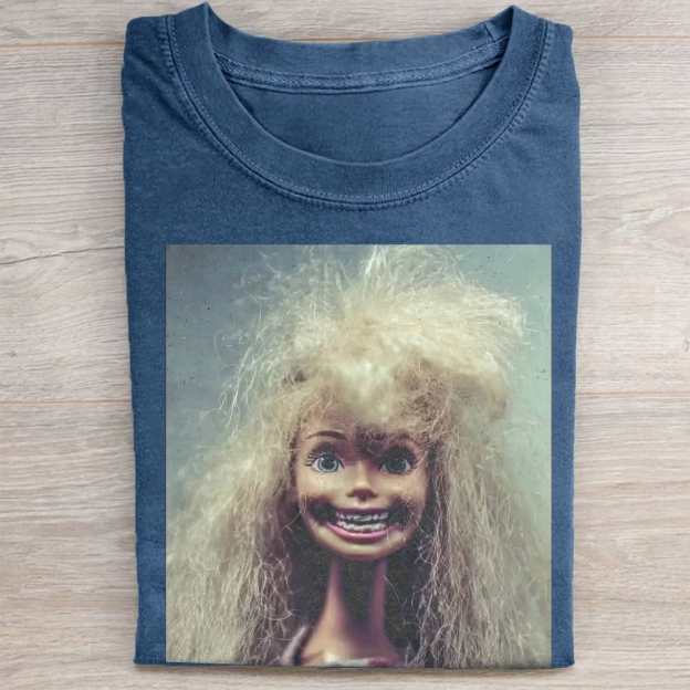 Creepy Crazy Doll Vintage Washed Tee