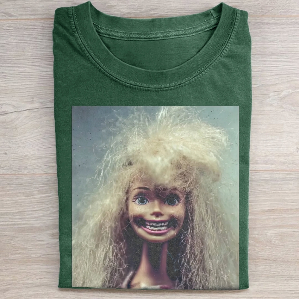 Creepy Crazy Doll Vintage Washed Tee