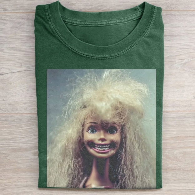Creepy Crazy Doll Vintage Washed Tee