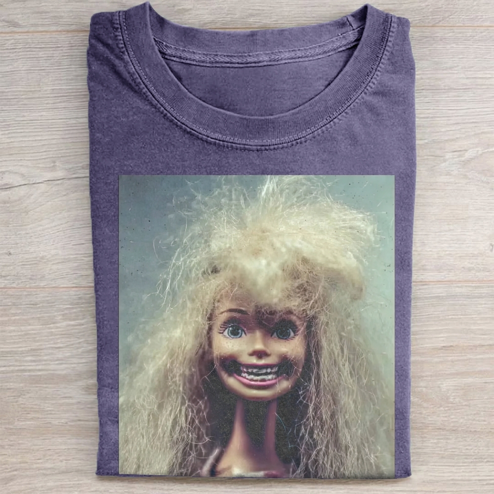 Creepy Crazy Doll Vintage Washed Tee