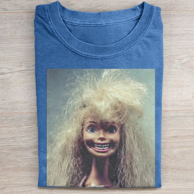 Creepy Crazy Doll Vintage Washed Tee