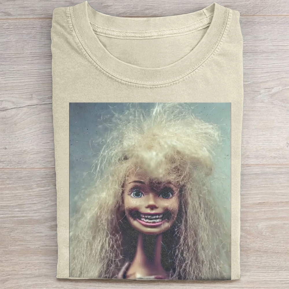 Creepy Crazy Doll Vintage Washed Tee